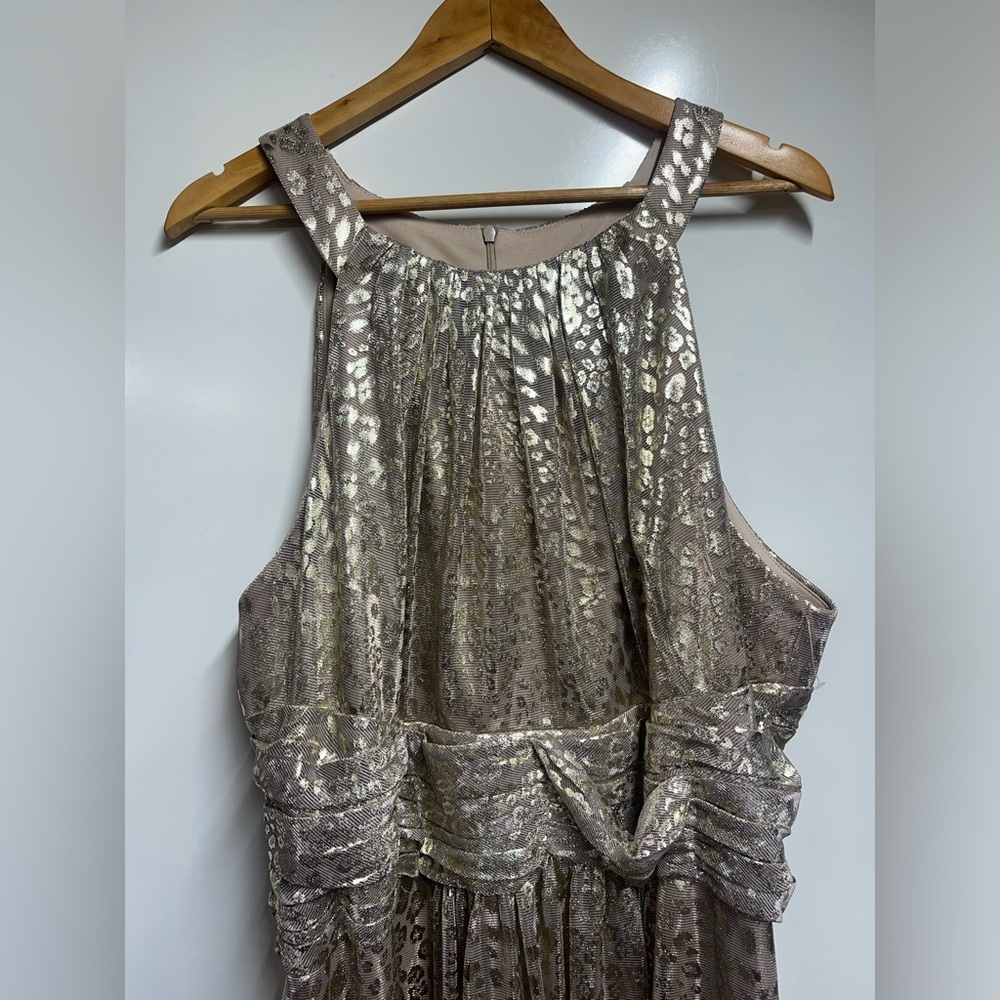 NEW Eliza J Sleeveless Gold Metallic Animal Print Dress Gown SIZE 20W womens - Picture 9 of 10